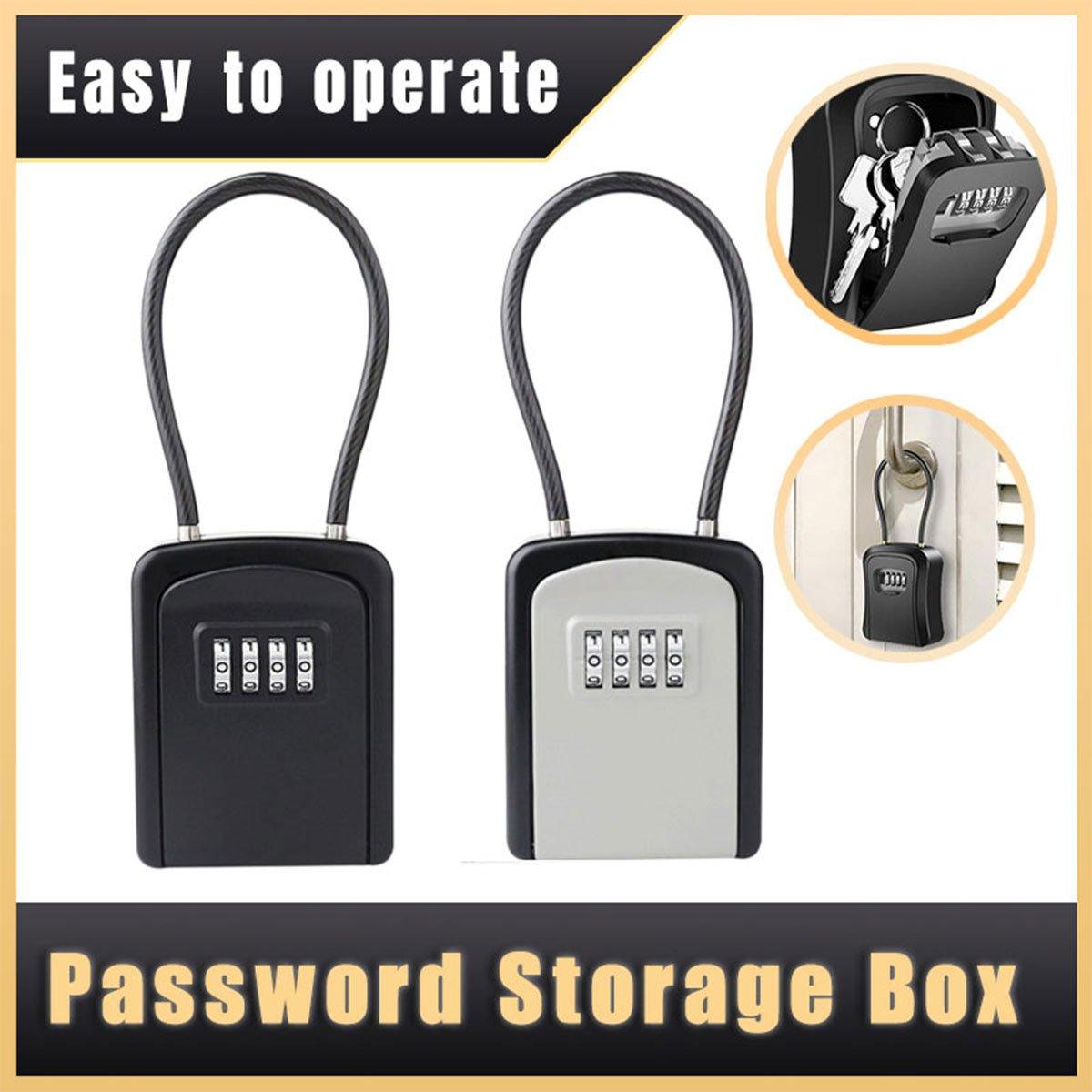 Combination Key Lock Box for Home Security - Portable Black Storage - SuperSaverAU - view 1