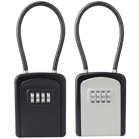 Combination Key Lock Box for Home Security - Portable Black Storage - SuperSaverAU - view 2