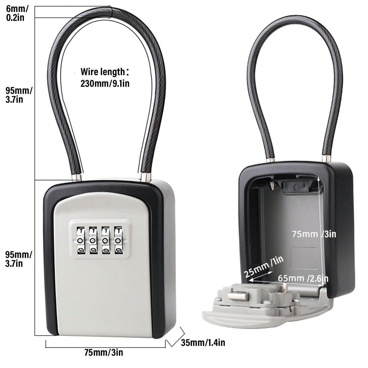 Combination Key Lock Box for Home Security - Portable Black Storage - SuperSaverAU - view 3