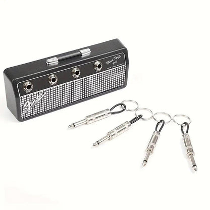 Guitar Key Holder Wall Organizer with Guitar Plug Keychains