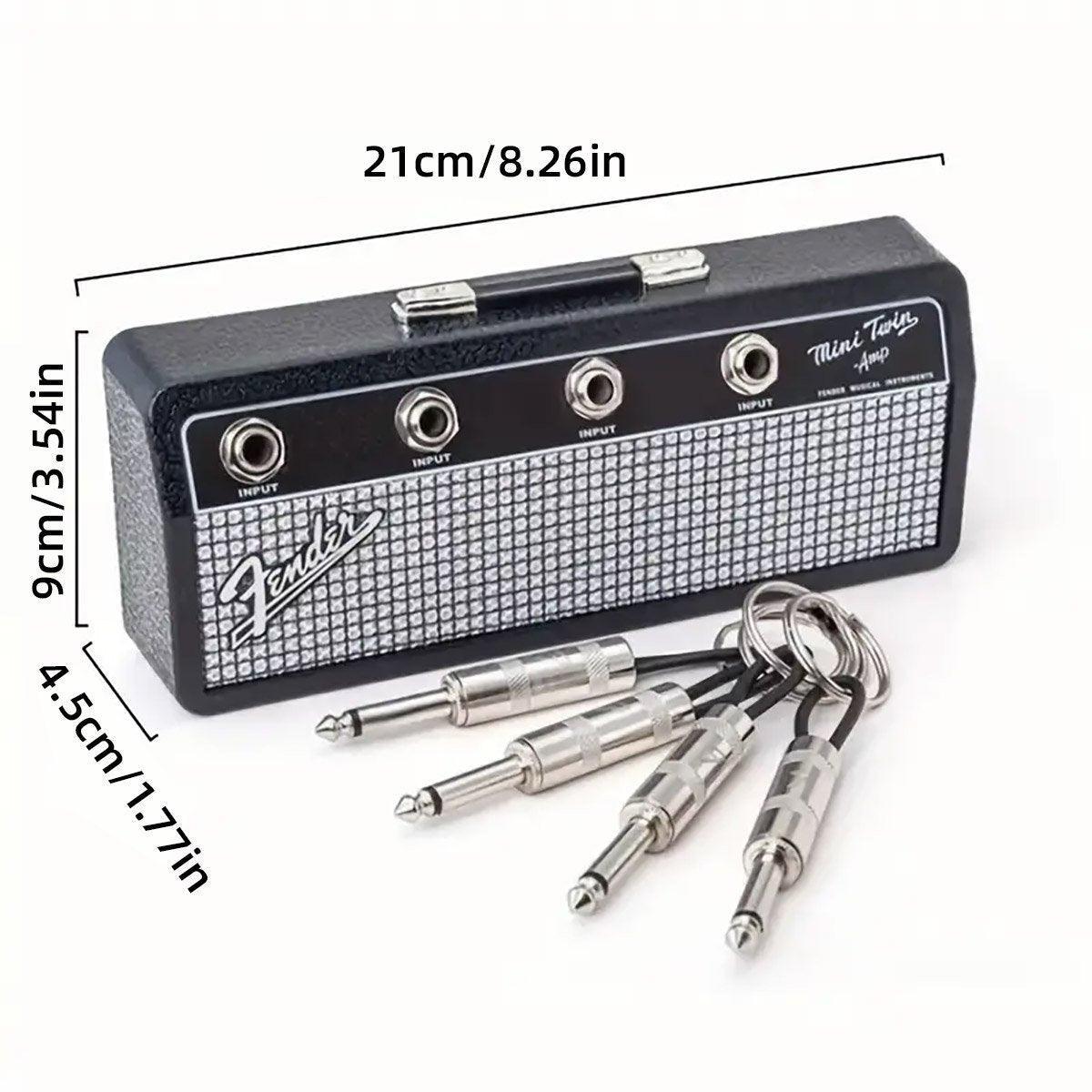 Guitar Key Holder Wall Organizer with Guitar Plug Keychains