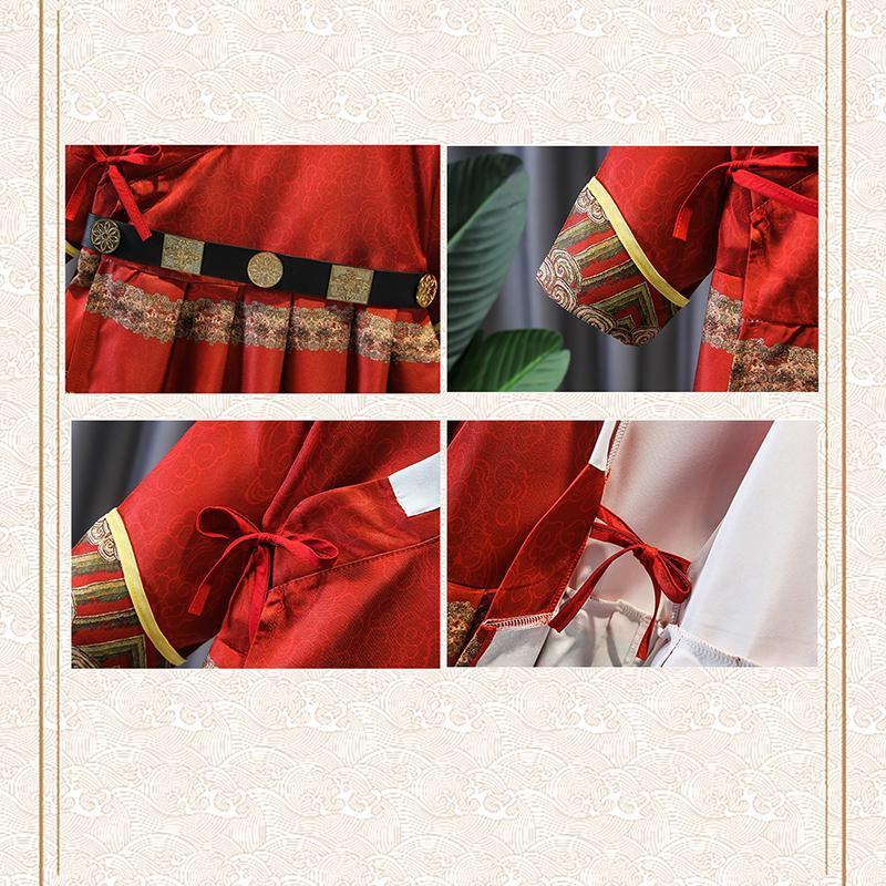 Red Hanfu Traditional Chinese Dress for Boys and Girls - 140CM