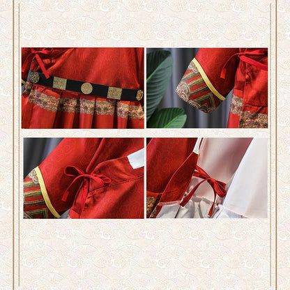 Red Hanfu Traditional Chinese Dress for Boys and Girls - 140CM