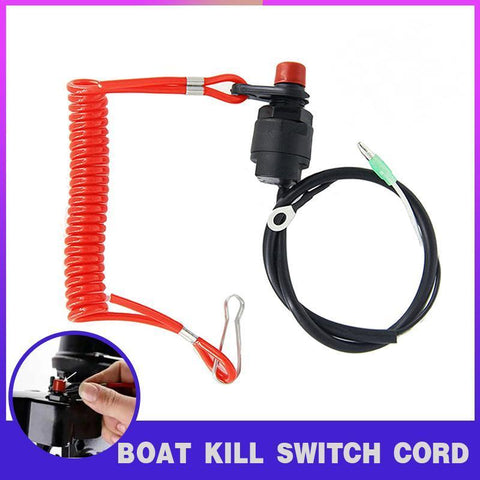 Premium Outboard Motor Kill Stop Switch with Lanyard