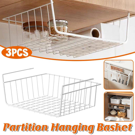 3PCS Hanging Storage Baskets for Kitchen and Wardrobe Organization