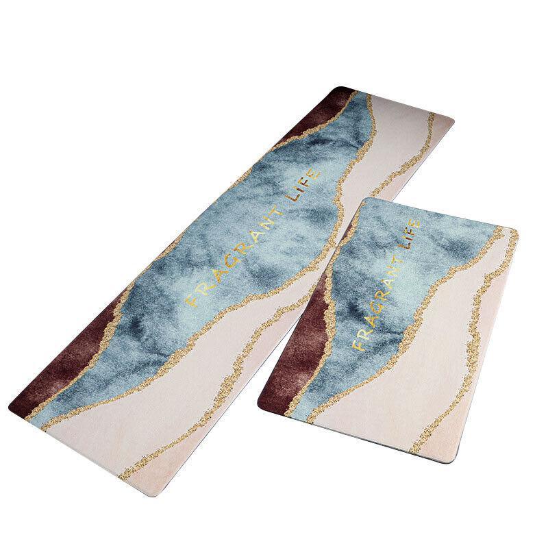 45x180cm Kitchen Mat Non-Slip Waterproof Pvc Floor Rug Carpet Anti-Oil Easy Clean - Gilding - SuperSaverAU - view 6