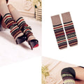 Premium Khaki Women's Wool Knit Knee Leg Warmers
