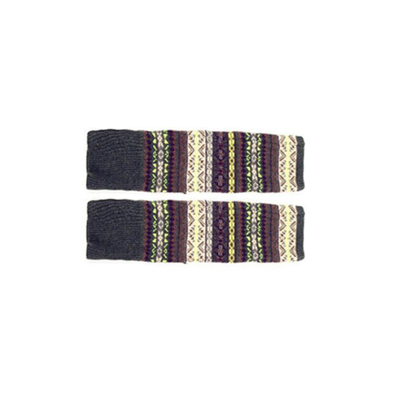 Premium Khaki Women's Wool Knit Knee Leg Warmers