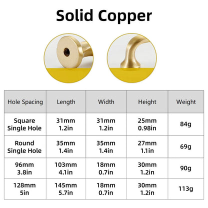 Nordic Gold Cabinet Handle Simple Light Luxury Drawer Door Pull Wardrobe Handle - Square-31mm