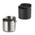 Premium Black Stainless Steel Coffee Grounds Knock Box with Removable Bar