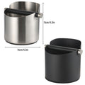 Premium Black Stainless Steel Coffee Grounds Knock Box with Removable Bar