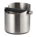 Premium Black Stainless Steel Coffee Grounds Knock Box with Removable Bar
