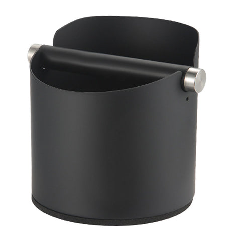 Premium Black Stainless Steel Coffee Grounds Knock Box with Removable Bar