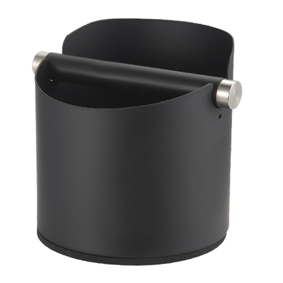 Premium Black Stainless Steel Coffee Grounds Knock Box with Removable Bar