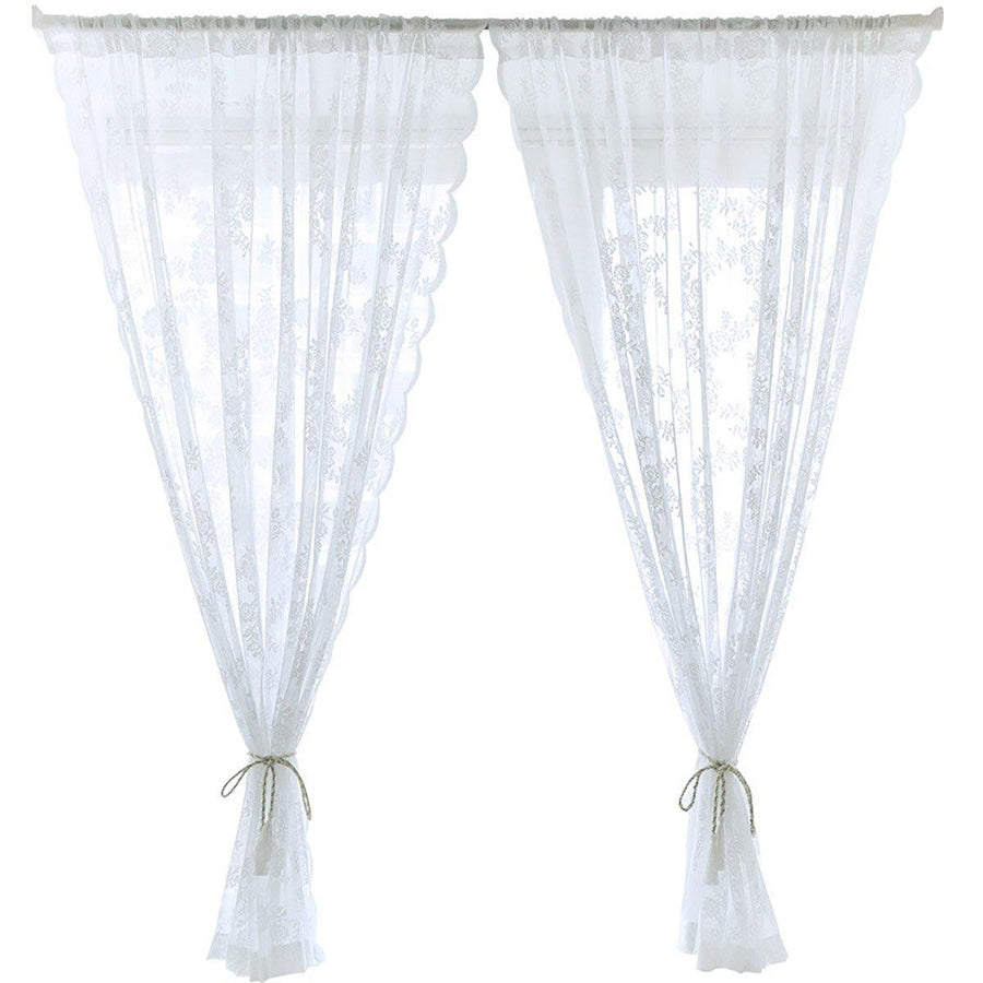 Premium Lace Curtain Panel – White 145 x 150cm