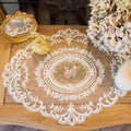 4 Pack Retro Lace Oval Placemats 31x42cm French Crochet Doilies 4 Colors Set - Sky Blue - SuperSaverAU - view 2