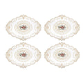 4 Pack Retro Lace Oval Placemats 31x42cm French Crochet Doilies 4 Colors Set - Sky Blue - SuperSaverAU - view 5