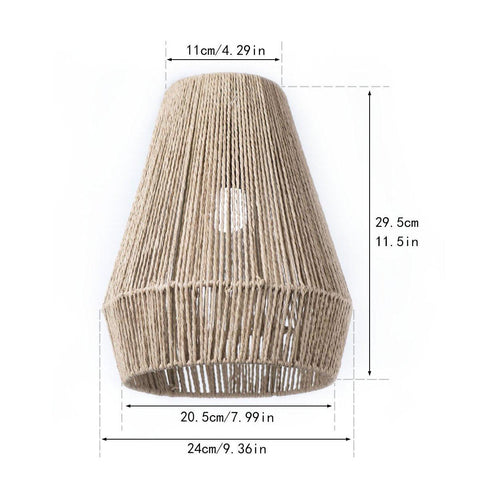 Yellow Hand-Woven Paper Rope Lampshade 29.5 cm - Elegant Lighting Decor - SuperSaverAU - view 2