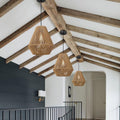 Yellow Hand-Woven Paper Rope Lampshade 29.5 cm - Elegant Lighting Decor - SuperSaverAU - view 3