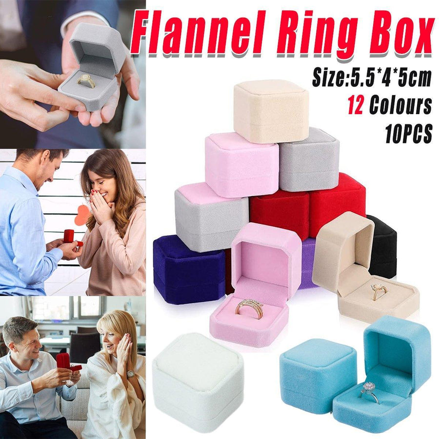 Premium Flannelette Jewellery Gift Boxes – Pink Grey 10 Pack