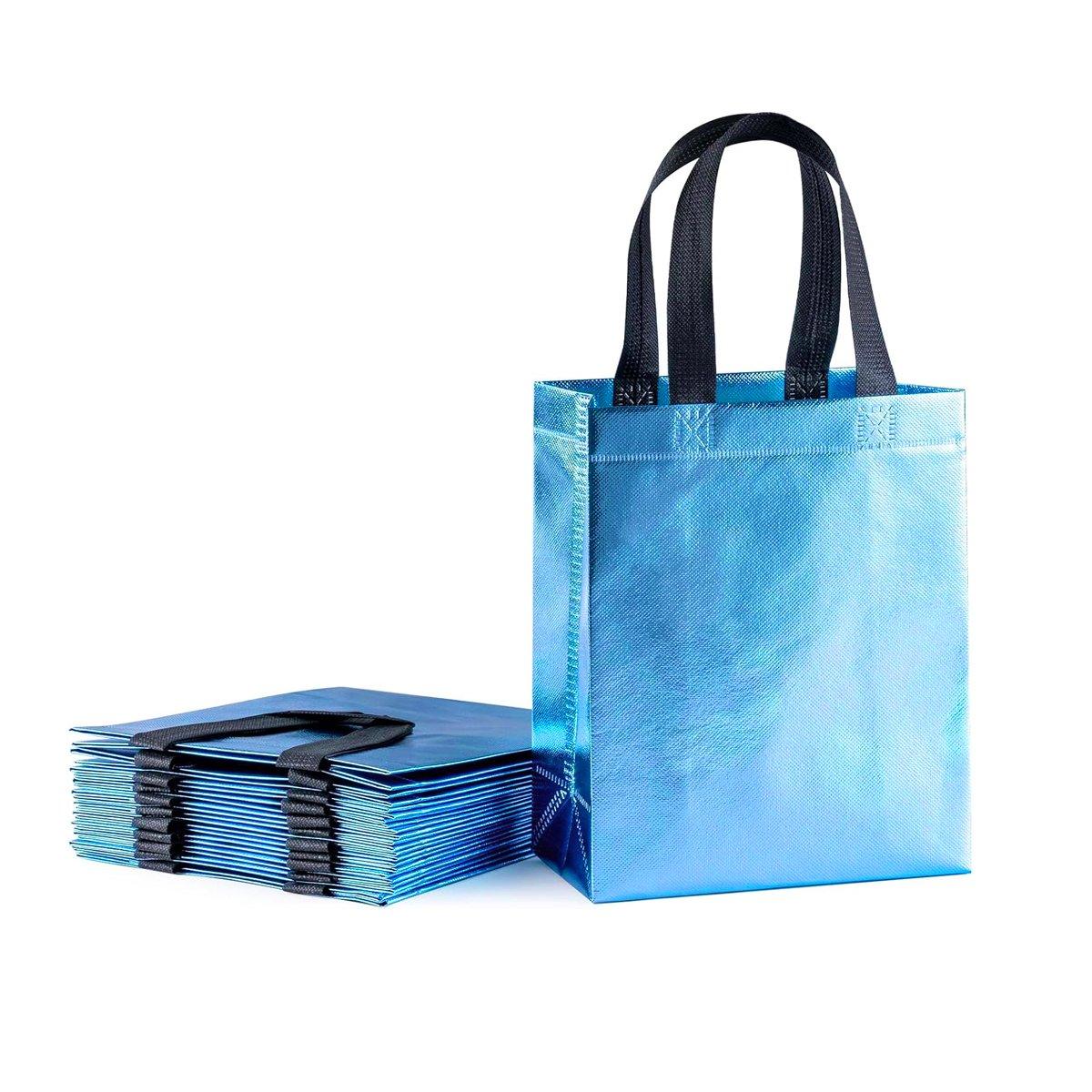 24pcs Laser Non Woven Gift Bags Tote Bags for Party Favor Wedding and Birthday - Rose Red - SuperSaverAU - view 4