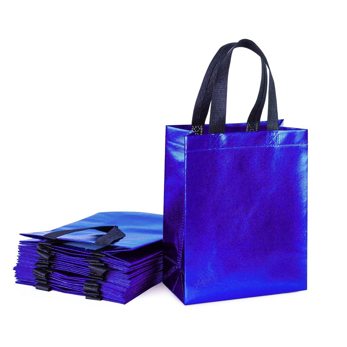 24pcs Laser Non Woven Gift Bags Tote Bags for Party Favor Wedding and Birthday - Rose Red - SuperSaverAU - view 8