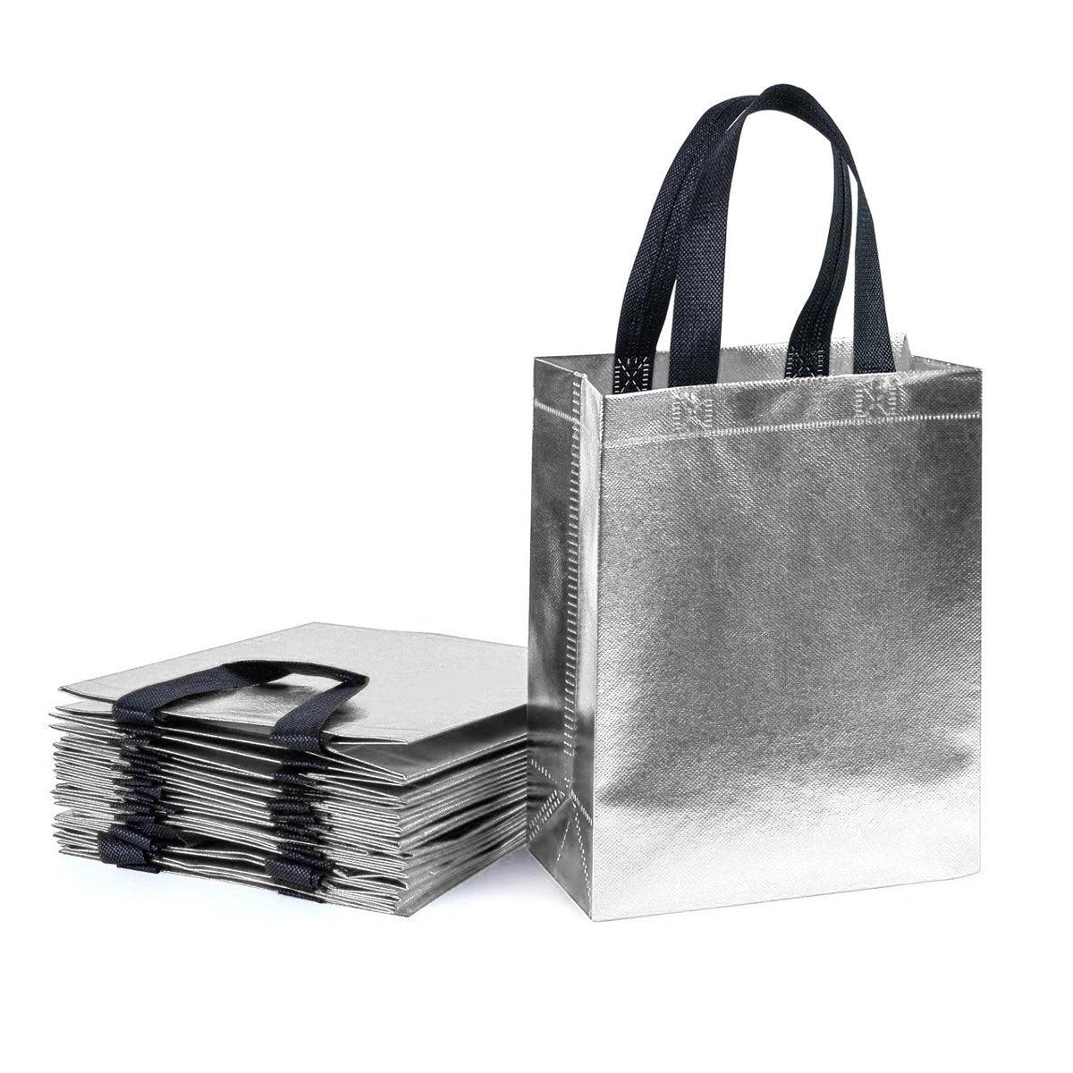 24pcs Laser Non Woven Gift Bags Tote Bags for Party Favor Wedding and Birthday - Rose Red - SuperSaverAU - view 10
