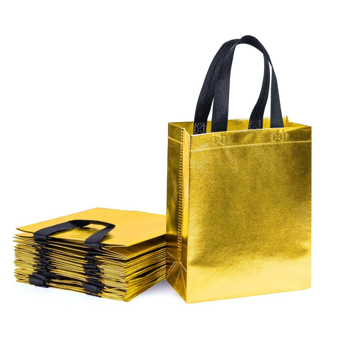 24pcs Laser Non Woven Gift Bags Tote Bags for Party Favor Wedding and Birthday - Rose Red - SuperSaverAU - view 12