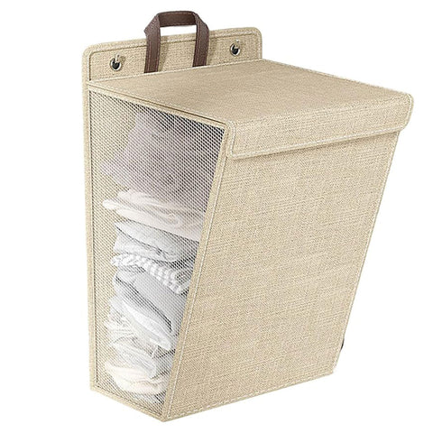 Premium Wall Mounted Foldable Laundry Basket – Beige