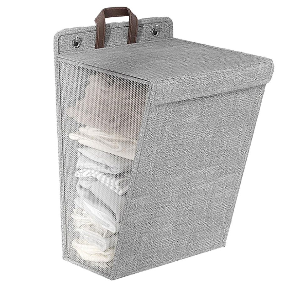 Premium Wall Mounted Foldable Laundry Basket – Grey