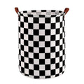 Premium Foldable Laundry Basket – Black & White Chess Waterproof Fabric