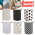 Premium Foldable Laundry Basket – Black & White Chess Waterproof Fabric