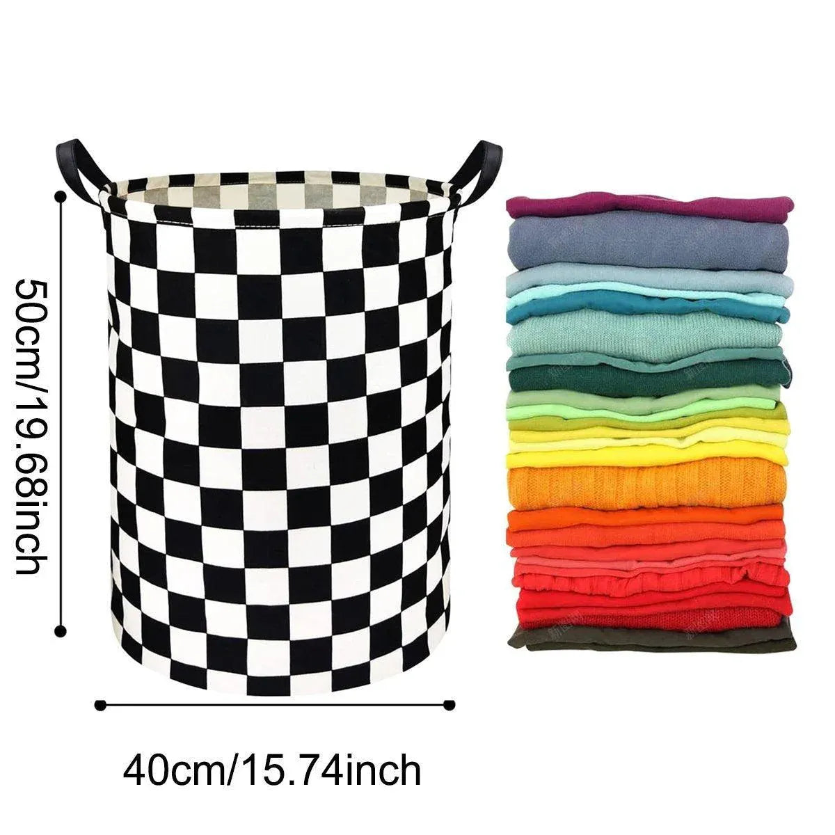 Premium Foldable Laundry Basket – English Letters Waterproof Fabric