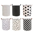 Premium Foldable Laundry Basket – English Letters Waterproof Fabric