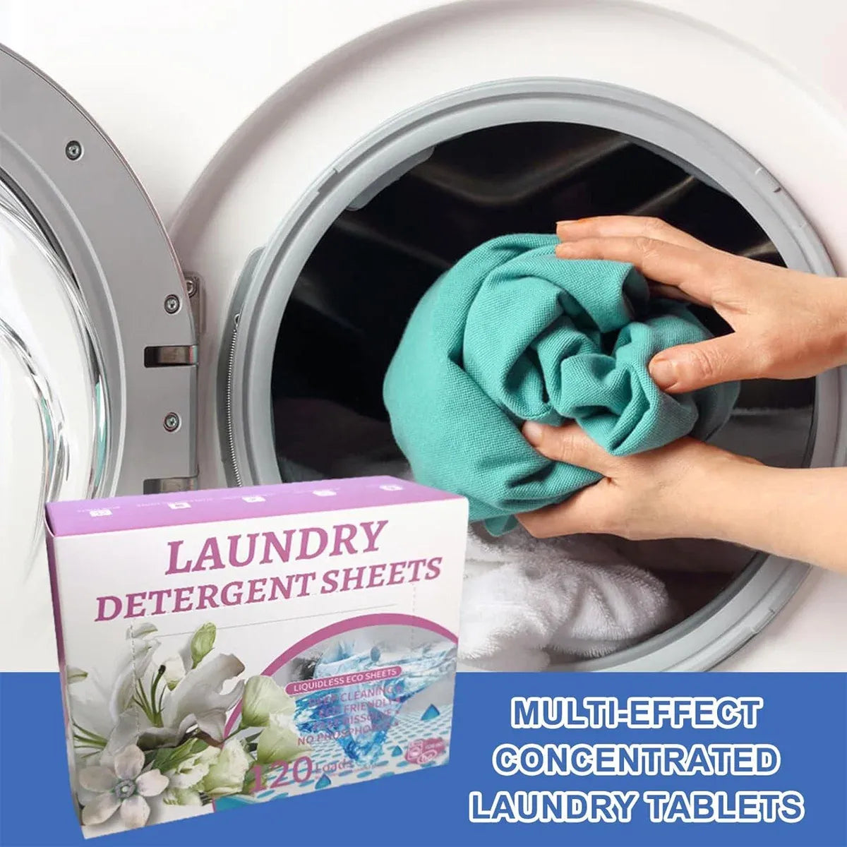 Premium Concentrated Laundry Tablets – Flax 120 Pack