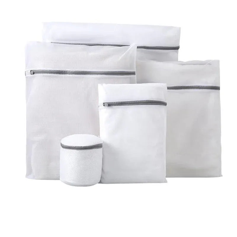 Premium Zipper Mesh Laundry Bags – Grey 5 Piece Set