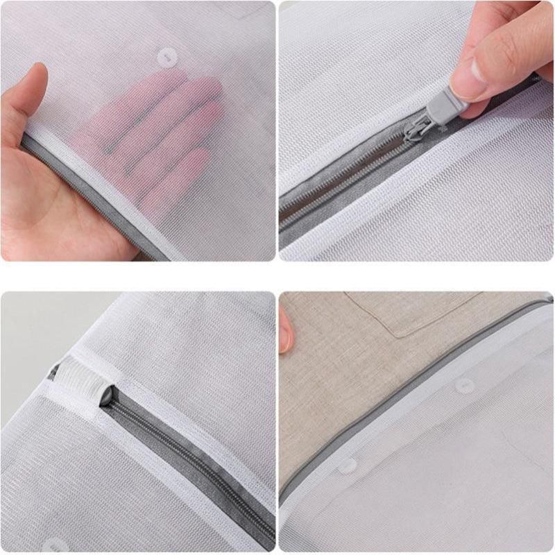 Premium Zipper Mesh Laundry Bags – Grey 5 Piece Set