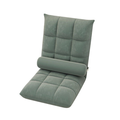 Premium Cyan Adjustable Floor Lounge Sofa Bed Chair with Lumbar Pillow