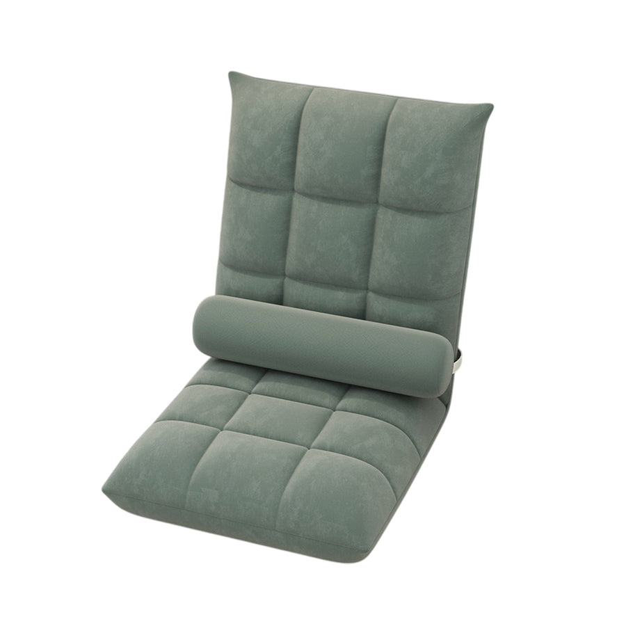 Premium Cyan Adjustable Floor Lounge Sofa Bed Chair with Lumbar Pillow
