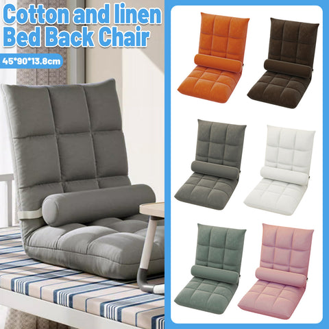 Premium Orange Adjustable Floor Lounge Sofa Bed Chair with Lumbar Pillow