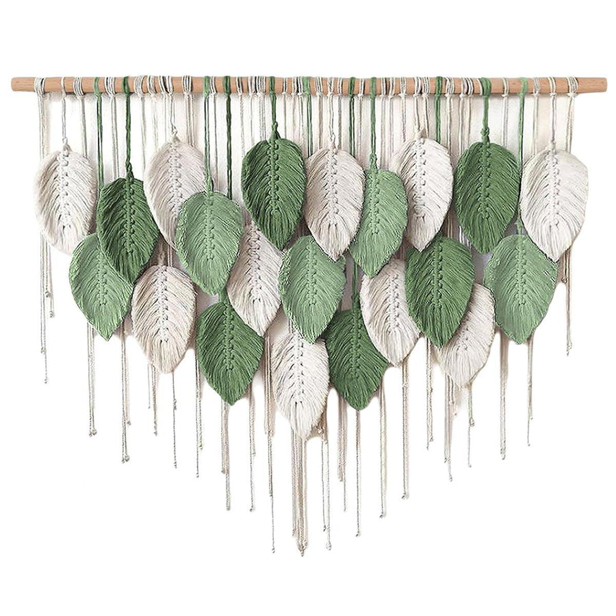 Cotton Rope Woven Leaves Tapestry 100cm for Living Room Bedroom Decor - SuperSaverAU - view 1