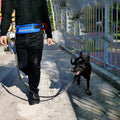 Hands Free Dog Leash 160-220cm with Adjustable Waist Bag for Walking Jogging Running - Black + Blue - SuperSaverAU - view 4