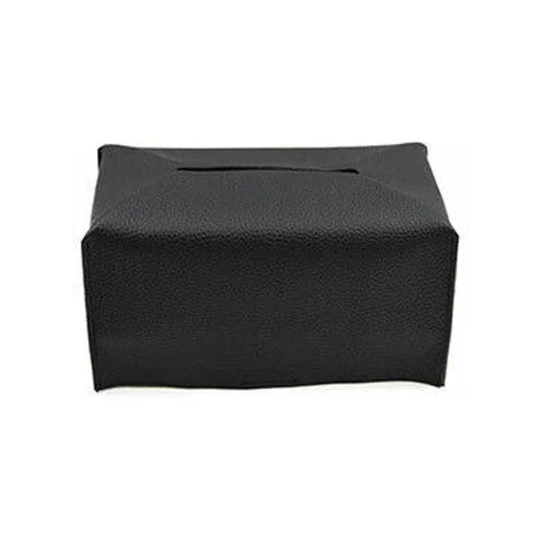 Premium PU Leather Tissue Box Dispenser – Black Large