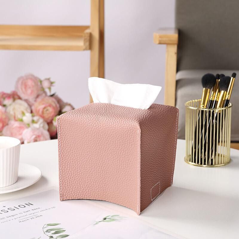 Premium PU Leather Tissue Box Dispenser – Black Large
