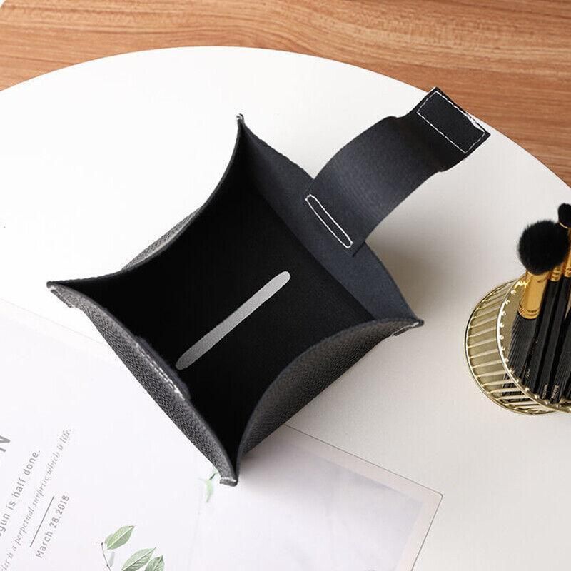 Premium PU Leather Tissue Box Dispenser – Black Large