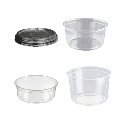 100PCS Transparent Packing Box With Cover Plastic Dessert Bowl Food Container - Lid