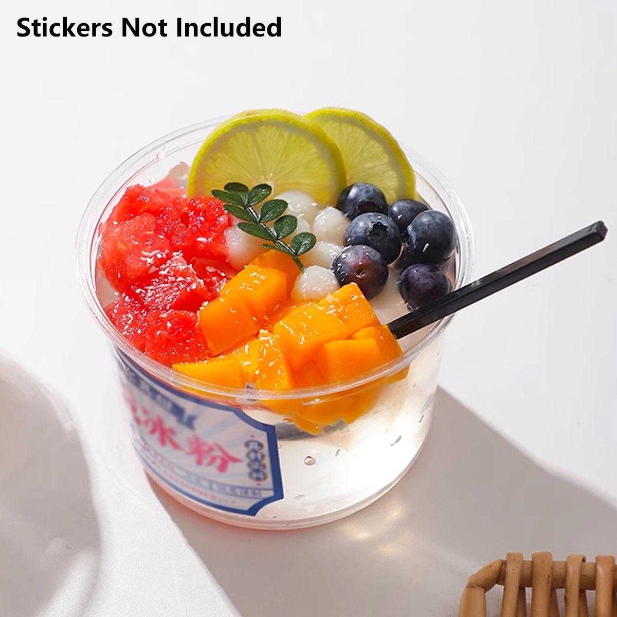 100PCS Transparent Packing Box With Cover Plastic Dessert Bowl Food Container - Lid