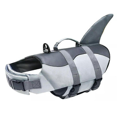 Pet Life Jacket Dog Swim Vest - Grey M, Super Buoyancy, Quick-Dry, Adjustable
