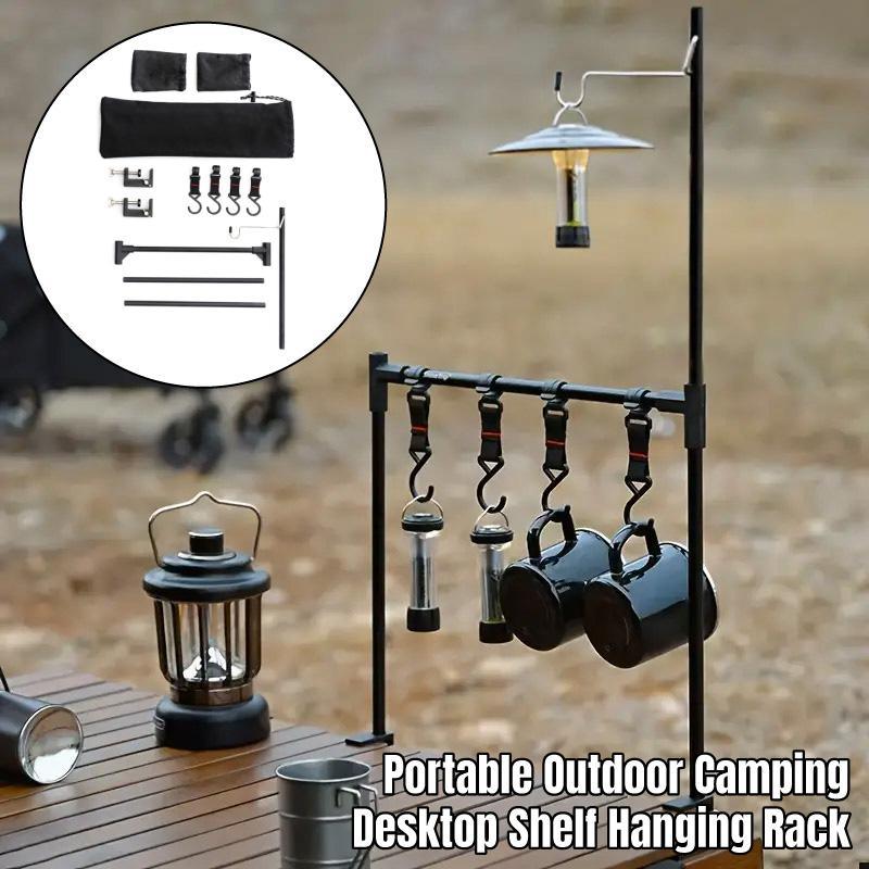 Outdoor Camping Hanging Rack Desktop Shelf Table Side Storage Camping Organizer