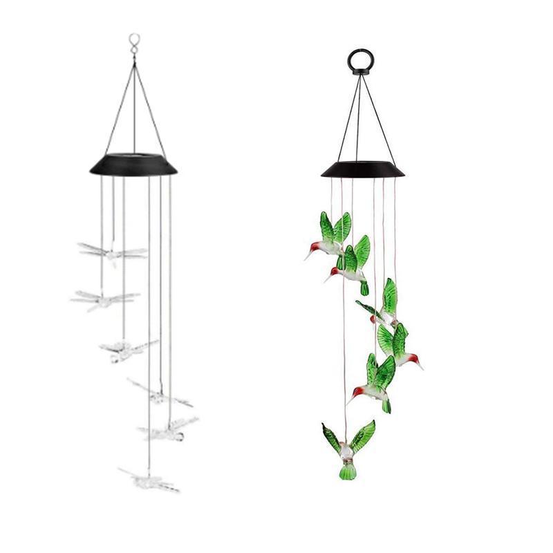 Premium Solar LED Wind Chime Light – Hummingbird